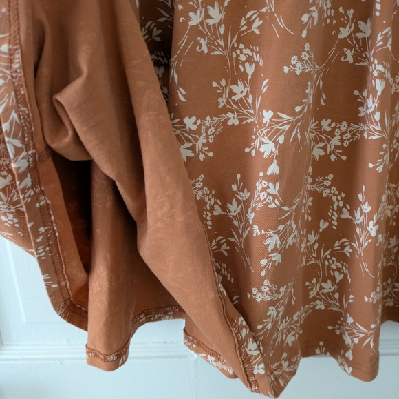 Pact Floral Fit & Flare Crossover Dress Short Sleeve Cotton Women's Size M - Picture 6 of 9